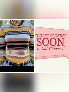 MAKE AN OFFER///Vintage Striped Metallic Sweater. Great Condition. FIRM